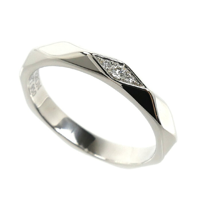 Boucheron ブシュロン Pt950プラチナ ファセット ダイヤ ミディアム リング・指輪 JAL00090 ダイヤモンド 9号 49 4.2g レディース【中古】【美品】|古恵良質店