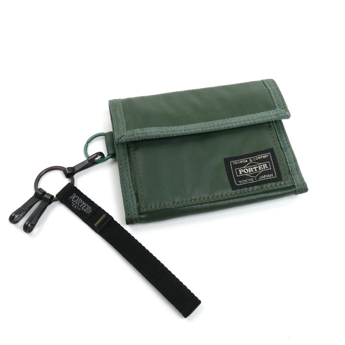 PORTER ポーター カプセルウォレット 三つ折り財布 カーキ 555-06440 メンズ【中古】【美品】｜古恵良質店
