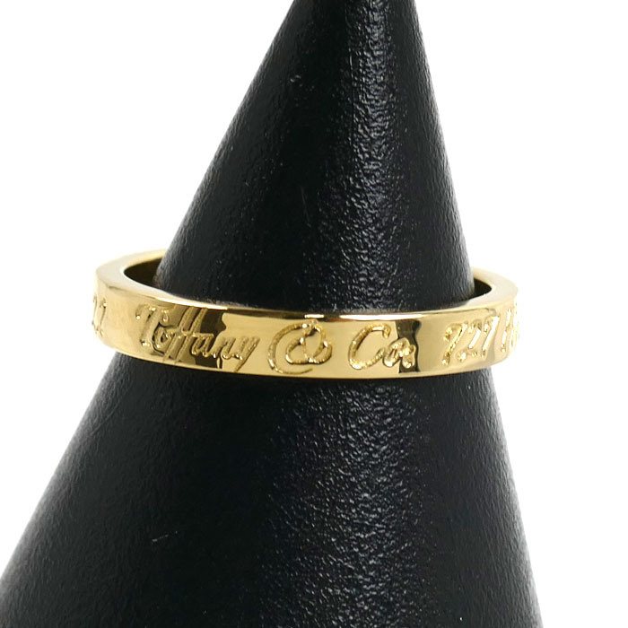 TIFFANY&Co. ティファニー K18YG イエローゴールド ノーツ ナロー リング・指輪 7.5号 2.9g レディース【中古】【美品】｜古恵良質店