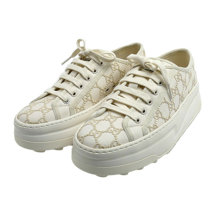GUCCI グッチ 庭球 1977 調教師 スニーカー 白いこと 782737 FAC9X 9175 38 レディース【中古】【極美品】