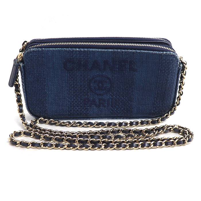 CHANEL シャネル ドーヴィル チェーン店クラッチペダル ショルダーバッグ 米国海軍 A84415 2018船路 レディース【中古】