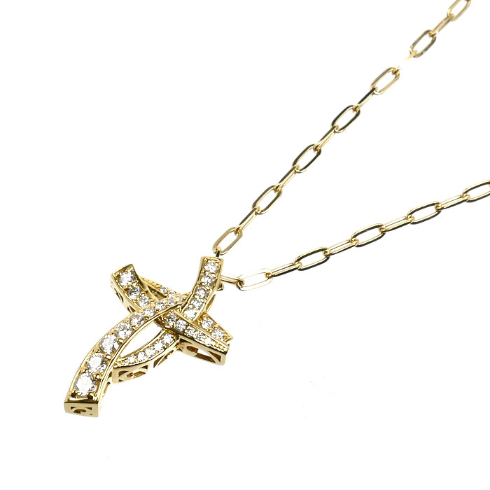 ゆきざき K18YG イエローゴールド ル・ぺティットマン スモール ネックレス ダイヤモンド0.30ct 4.6g 45cm レディース【中古】|古恵良質店
