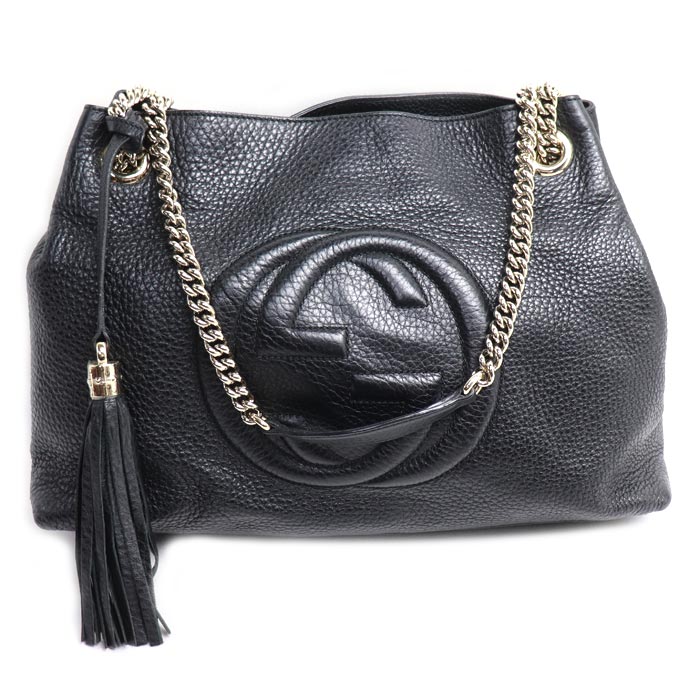 GUCCI グッチ ソーホー インターロッキングG トートバッグ 黒いこと 308982 レディース【中古】