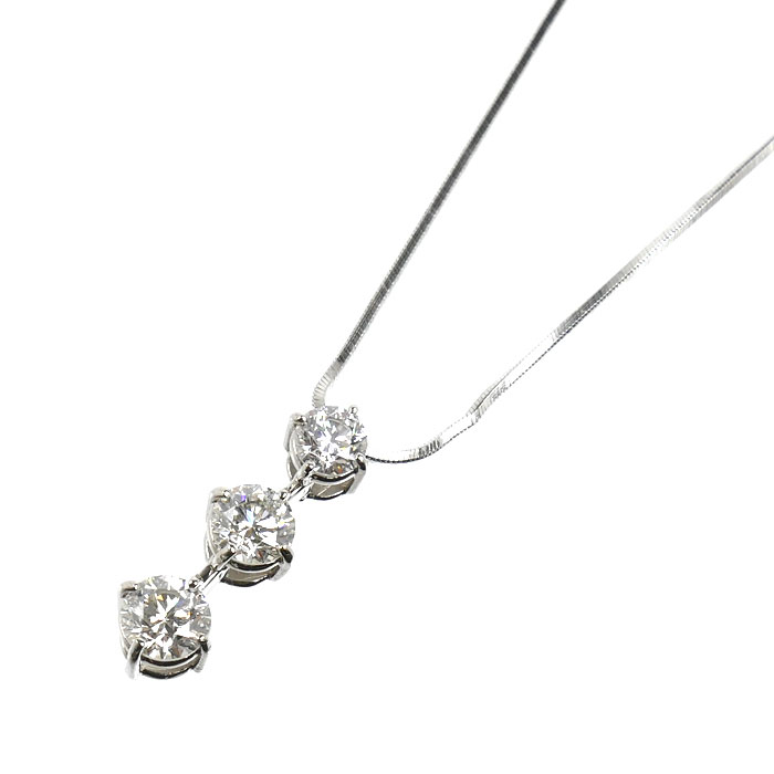 Pt900/850 ネックレス ダイヤモンド1.00ct 5.3g ～45cm レディース【中古】｜古恵良質店