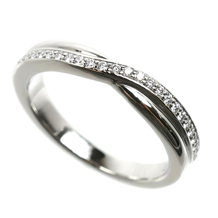 HARRY WINSTON ハリーウィンストン Pt950プラチナ トリスト ワンロウ リング・指輪 WBDPRD1RFT ダイヤモンド 8.5号 5.1g レディース【中古】【美品】|古恵良質店