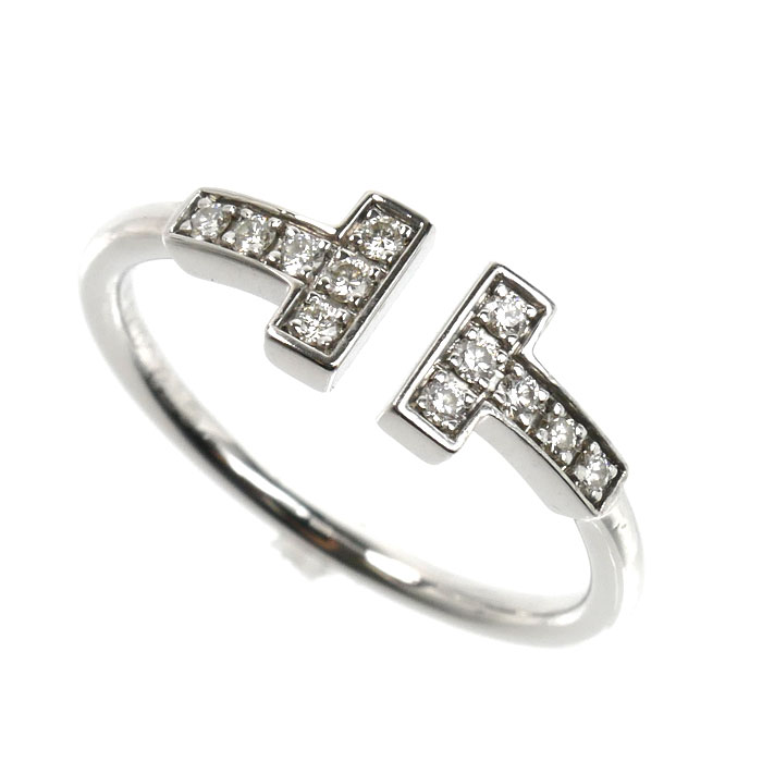 TIFFANY&Co. ティファニー K18WG ホワイトゴールド Tワイヤー ダイヤ リング・指輪 60147236 ダイヤモンド 13号 2.7g レディース【中古】【美品】｜古恵良質店 115,500円