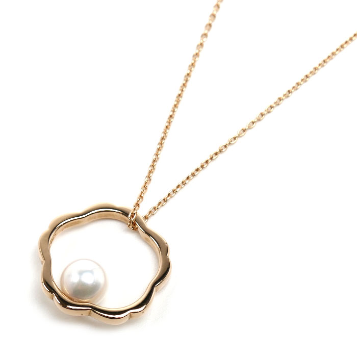 MIKIMOTO ミキモト K18PG ピンクゴールド ネックレス PP-20620I パール約6.5mm 5.1g 60cm レディース【中古】【美品】|古恵良質店