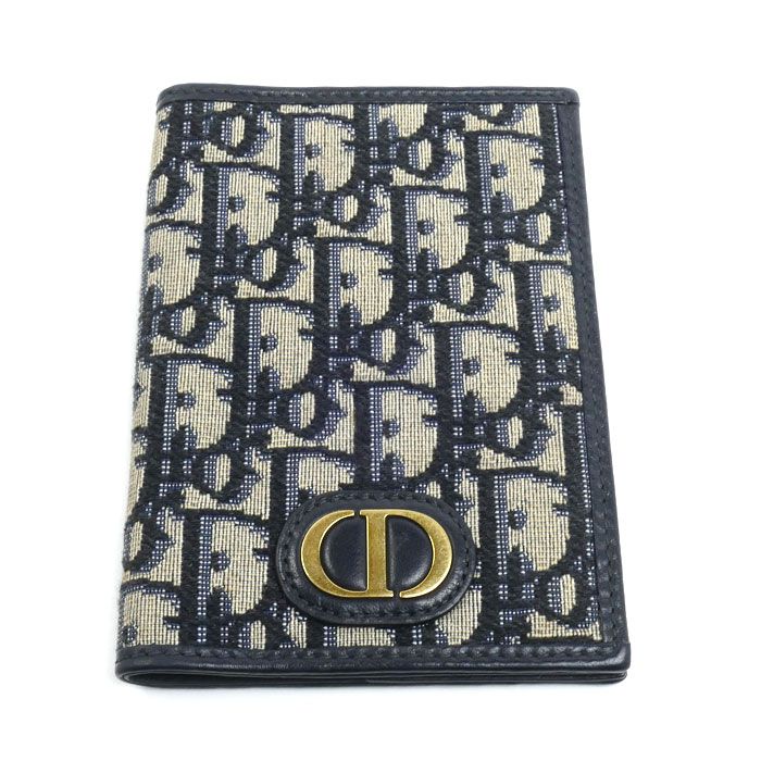 Dior ディオール 30モンテーニュ パスポートケース ベージュ ネイビー S2353UTZQ_M928 ユニセックス【中古】｜古恵良質店