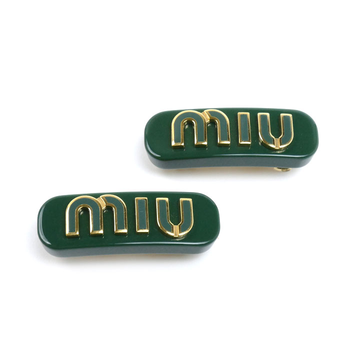 MIUMIU ミュウミュウ GP レジン バレッタ 5IF072_2F72_F0092 レディース【中古】｜古恵良質店