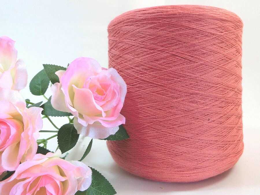 楽天市場 綿糸 2 全10色 サーモンピンク 編み糸 織り糸の 小糸屋