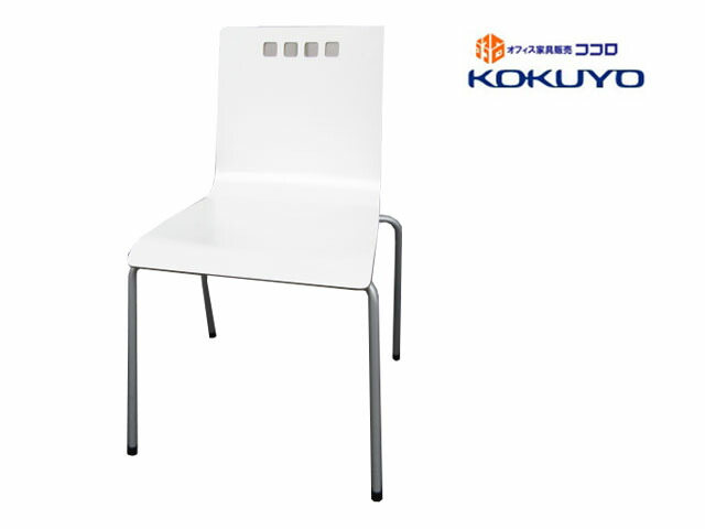 【SALE】コクヨ イートイン スタッキングチェア ミーティングチェア 木製 ホワイト 中古 【中古オフィス家具】
