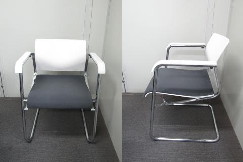 中古ウィルクハーンジートミーティングチェア肘付き・背ホワイト【中古オフィス家具】【中古】