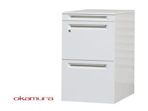 【SALE】オカムラ 現金前貸し 労働者階級社会的単位 同じよう 傍え手押し車 3段 白いこと A4整理保存用具 鍵付 H650【中古事務室調度品】【中古品】