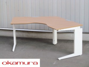 【訳あり】中古 オカムラ プロユニット ブーメランデスク 120°タイプ 定16万 C【中古】【中古オフィス家具】【SALE】