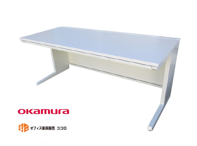 オカムラ アドバンス 平デスク ホワイト W1600 引き出し付【中古オフィス家具】【中古品】｜中古オフィス家具販売ココロ 20,592円
