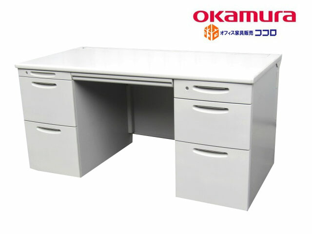 オカムラ SD-e 両袖デスク W1400 鍵付 【中古オフィス家具】【中古】【SALE】