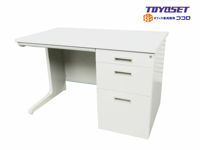 【中古品】トヨ書き割り CSE続きもの 片袖事務机 W1100 鍵付 中古(260410-1A)【中古事務室調度品】