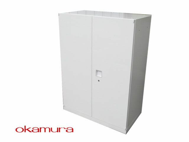 オカムラ レクトライン 両開き書庫 ホワイト W900 D450 H1100 鍵付 中古【中古オフィス家具】【中古品】｜中古オフィス家具販売ココロ