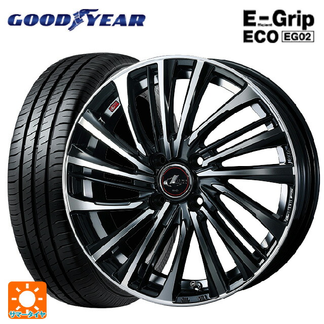195/50R16 84V グッドイヤー エフィシェントグリップ エコ EG02 ウェッズ レオニス FS PBMC 16-6J 国産車用 サマータイヤホイール4本セット