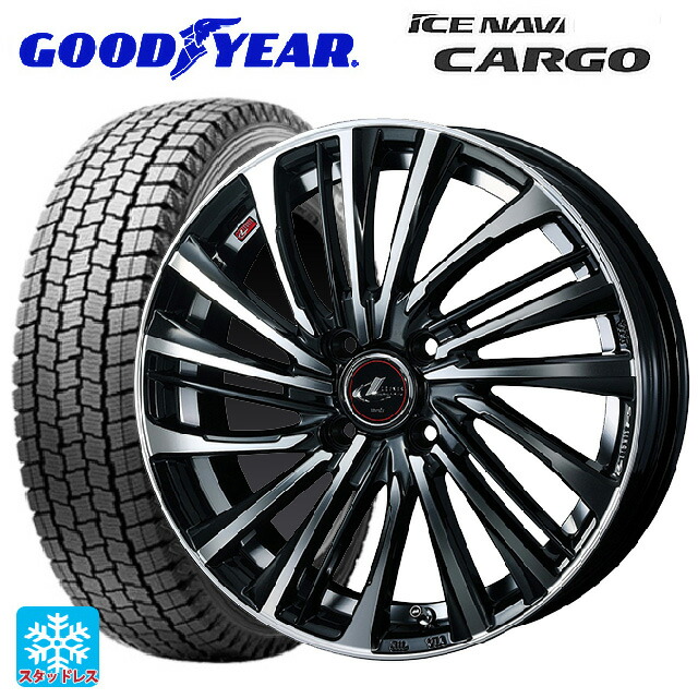 トヨタ サクシード(160系)用 175/80R14 99/98N グッドイヤー アイスナビ カーゴ ウェッズ レオニス FS PBMC 新品スタッドレスタイヤホイール 4本セット｜タイヤホイール専門店コニシタイヤ