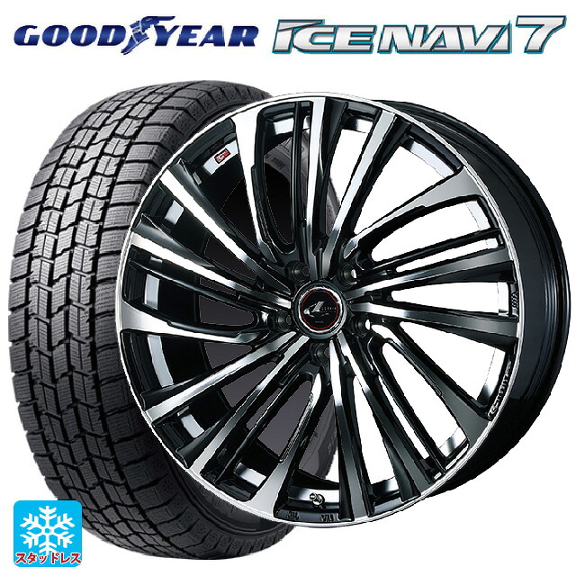 スバル レヴォーグ(VN系)用 2025年製 215/50R17 91Q グッドイヤー アイスナビ7(数量限定) # ウェッズ レオニス FS PBMC 新品スタッドレスタイヤホイール 4本セット