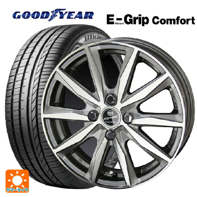 84h 送料無料 サマータイヤ185 60r15 新品4本セットサマータイヤホイール4本セットエフィシェントグリップ15 5 5j国産車用ホイールグッドイヤーコンフォート共豊コンフォート共豊バサルト取付店直送可 タイヤホイール専門店プライムグレーメタリック ポリッシュ