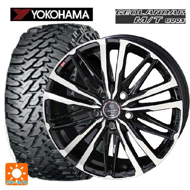225/65R17 107/103Q ヨコハマ ジオランダー M/T G003 正規品 共豊 スマック クレスト サファイアブラックポリッシュ 17-7J 国産車用 サマータイヤホイール4本セット