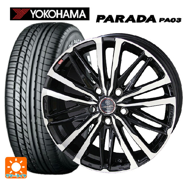 トヨタ ヤリスクロス(10系)用 215/65R16 109/107S ヨコハマ パラダ PA03 ホワイトレター 共豊 スマック クレスト サファイアブラックポリッシュ 新品サマータイヤホイール 4本セット