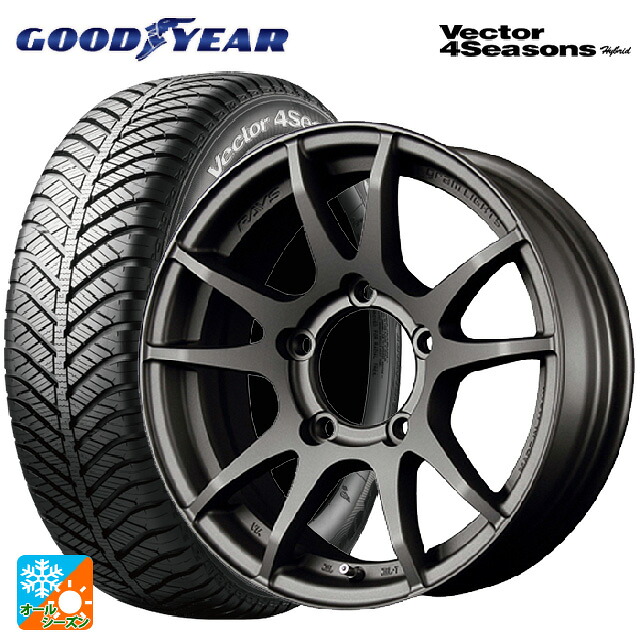 215/65R16 98H グッドイヤー ベクターフォーシーズンズ ハイブリッド レイズ グラムライツ 57JV MF 16-5.5J 国産車用 オールシーズンタイヤホイール4本セット