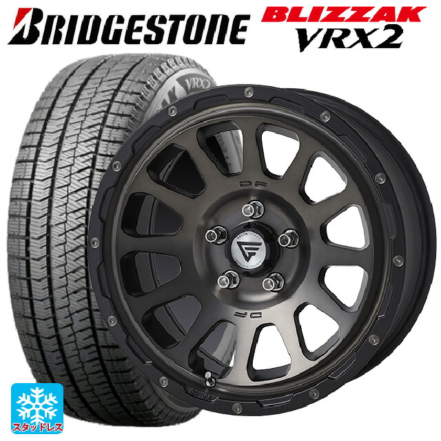 2024年製 195/60R16 89Q ブリヂストン ブリザック VRX2 正規品 エクシズルライン デルタフォース オーバル マットスモークポリッシュ 16-7J 国産車用 スタッドレスタイヤホイール4本セット