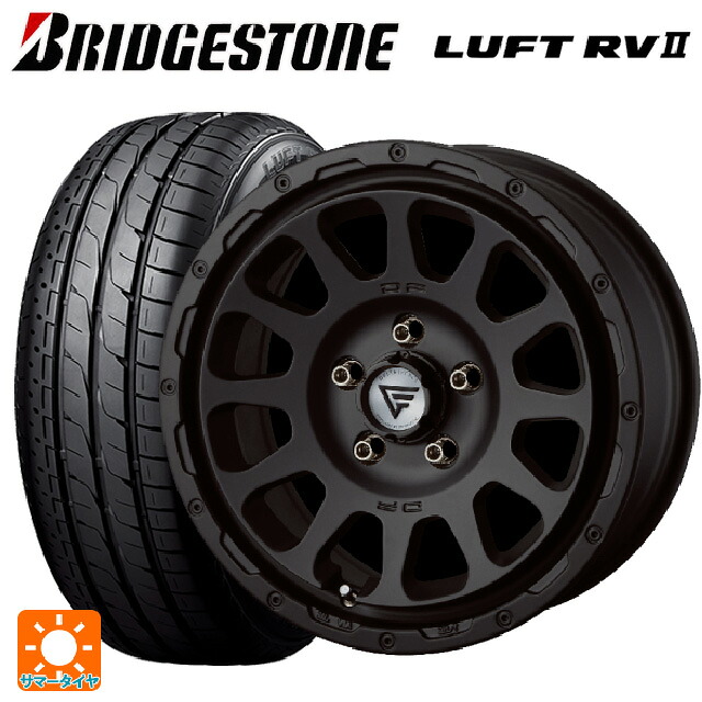 ホンダ ステップワゴン(RP6~8)用 205/60R16 92H ブリヂストン ルフトRV2(日本製) 正規品 # エクシズルライン デルタフォース オーバル マットブラック 新品サマータイヤホイール 4本セット