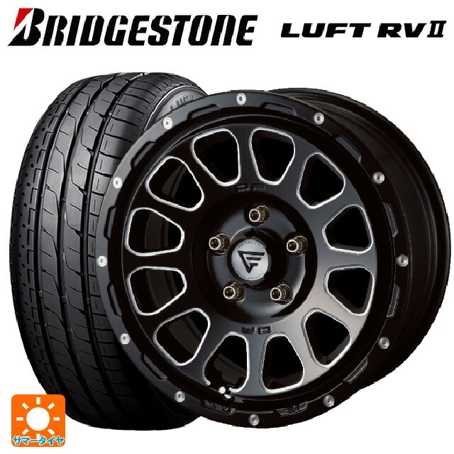 215/60R17 96H ブリヂストン ルフトRV2(日本製) 正規品 # エクシズルライン デルタフォース オーバル ブラックマシニング 17-7J 国産車用 サマータイヤホイール4本セット