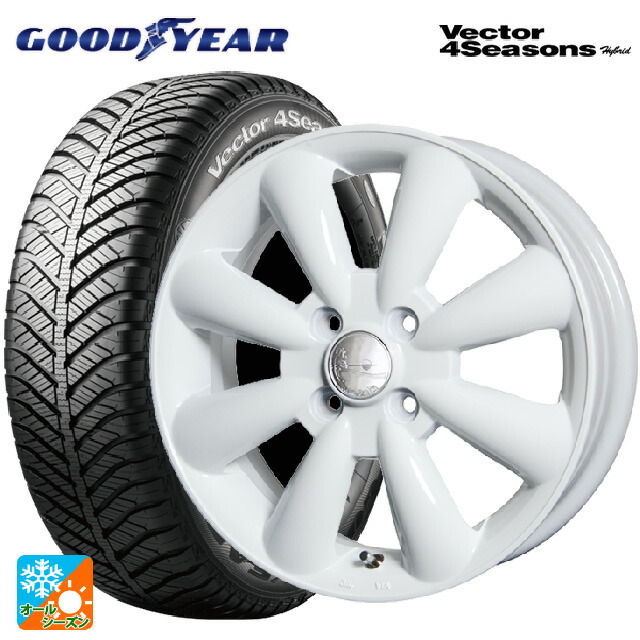 スズキ ハスラー(MR52/92S)用 165/65R15 81H グッドイヤー ベクターフォーシーズンズ ハイブリッド ホットスタッフ ララパーム KC8 WH 新品オールシーズンタイヤホイール 4本セット