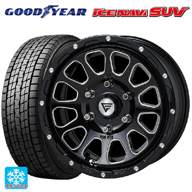 2024年製 265/65R17 112Q グッドイヤー アイスナビ SUV # エクシズルライン デルタフォース オーバル ブラックマシニング 17-8J 国産車用 スタッドレスタイヤホイール4本セット
