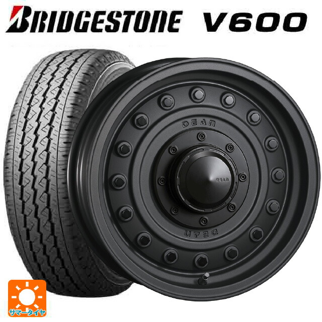 スズキ ジムニーシエラ(74系)用 2026年製 195/80R15 107/105L ブリヂストン V600 正規品 クリムソン ディーン コロラド マットチャコールブラック 新品サマータイヤホイール 5本セット