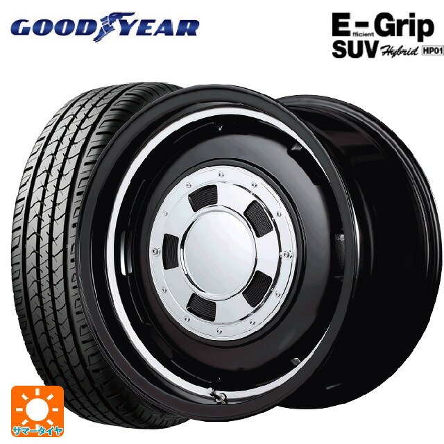 スズキ ジムニー(64系)用 175/80R16 91S グッドイヤー エフィシェントグリップSUV HP01 エムアイディー ガルシア シスコ セミグロスブラック＋リムヴァーレイポリッシュ 新品サマータイヤホイール 4本セット｜タイヤホイール専門店コニシタイヤ