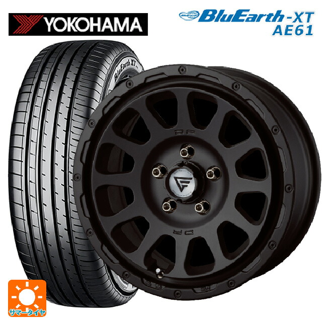 トヨタ ヤリスクロス(10系)用 205/65R16 95H ヨコハマ ブルーアースXT AE61 エクシズルライン デルタフォース オーバル マットブラック 新品サマータイヤホイール 4本セット