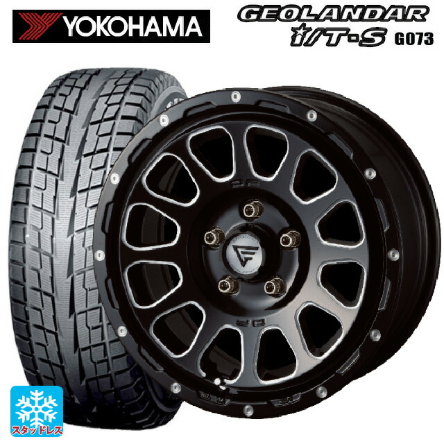 2025年製 215/65R16 98Q ヨコハマ ジオランダー ITS G073 正規品 エクシズルライン デルタフォース オーバル ブラックマシニング 16-7J 国産車用 スタッドレスタイヤホイール4本セット