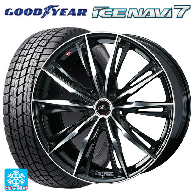 スバル レヴォーグ(VN系)用 2025年製 215/50R17 91Q グッドイヤー アイスナビ7(数量限定) # ウェッズ レオニス GX # PBMC 新品スタッドレスタイヤホイール 4本セット