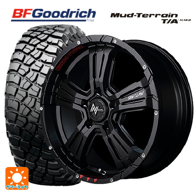 225/75R16 115/112Q BFグッドリッチ マッドテレーン TA KM3 ブラックレター 正規品 エムアイディー ナイトロパワー クロスクロウ グラフィティエディション（訳あり） セミグロスブラック＋ピアスドリルド/グラフィティ 16-7J 国産車用 サマータイヤホイール4本セット