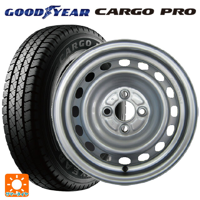 トヨタ サクシード(160系)用 175/80R14 99/98N グッドイヤー カーゴプロ ウェッズ ウインターエース L10 # スチール(シルバー) 新品サマータイヤホイール 4本セット｜タイヤホイール専門店コニシタイヤ 44,664円