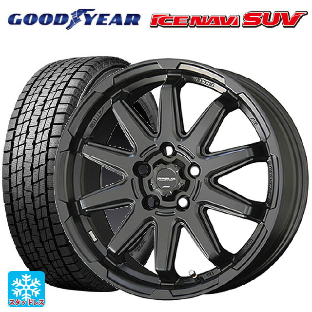 スバル クロストレック(5AA-GUE)用 2025年製 225/60R17 99Q グッドイヤー アイスナビ SUV 共豊 サーキュラー C10S マットブラック 新品スタッドレスタイヤホイール 4本セット