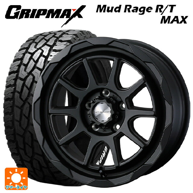 トヨタ ランドクルーザープラド(150系)用 265/70R17 123/120Q グリップマックス マッドレイジ RTマックス ホワイトレター ウェッズ マッドヴァンス06 フルマットブラック 新品サマータイヤホイール 4本セット