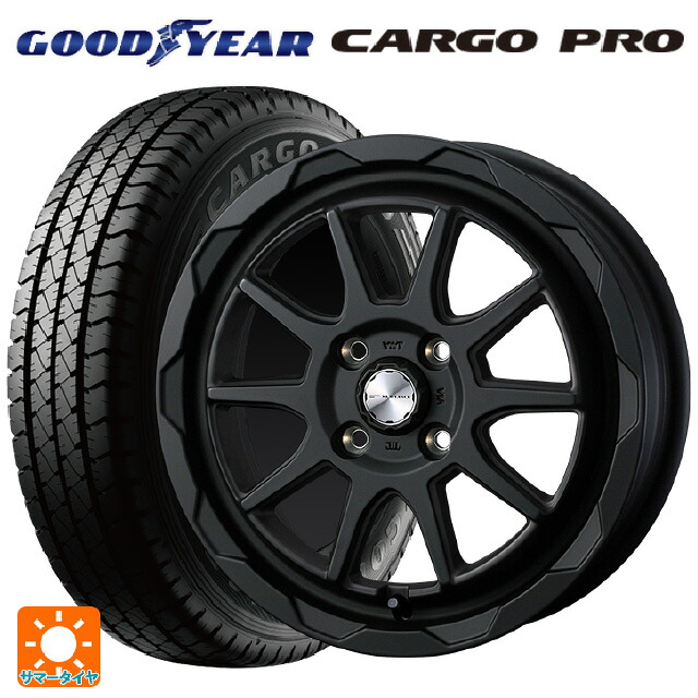 145/80R12 80/78N グッドイヤー カーゴプロ ウェッズ マッドヴァンス06 フルマットブラック 12-4J 国産車用 サマータイヤホイール4本セット｜タイヤホイール専門店コニシタイヤ