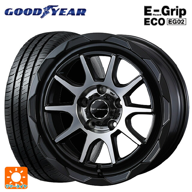 205/55R16 91V グッドイヤー エフィシェントグリップ エコ EG02 ウェッズ マッドヴァンス06 マットブラックポリッシュ 16-7J 国産車用 サマータイヤホイール4本セット