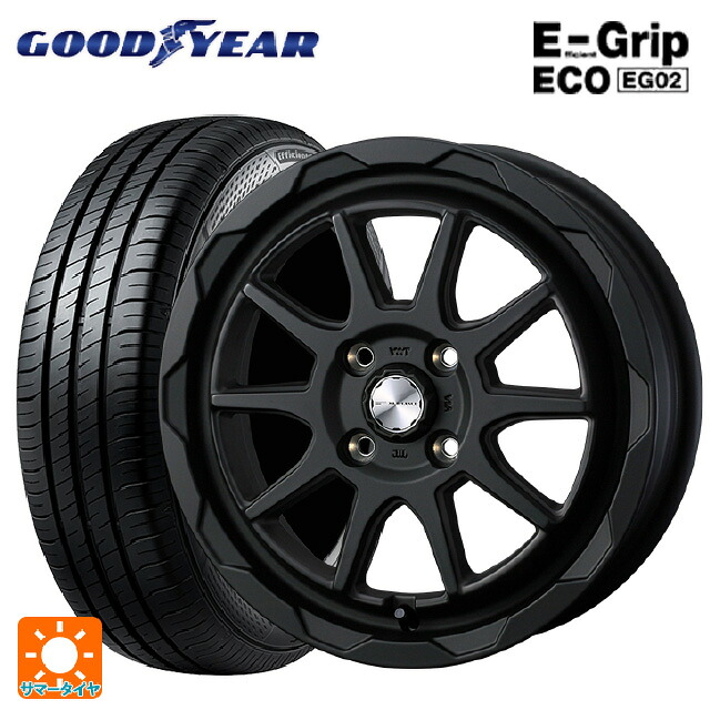 165/55R15 75V グッドイヤー エフィシェントグリップ エコ EG02 ウェッズ マッドヴァンス06 フルマットブラック 15-4.5J 国産車用 サマータイヤホイール4本セット|タイヤホイール専門店コニシタイヤ