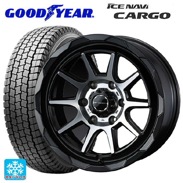 トヨタ ハイエース(200系)用 195/80R15 107/105N グッドイヤー アイスナビ カーゴ # ウェッズ マッドヴァンス06 マットブラックポリッシュ 新品スタッドレスタイヤホイール 4本セット