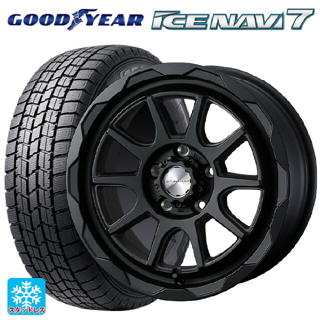 2025年製 205/65R16 95Q グッドイヤー アイスナビ7(数量限定) # ウェッズ マッドヴァンス06 フルマットブラック 16-7J 国産車用 スタッドレスタイヤホイール4本セット