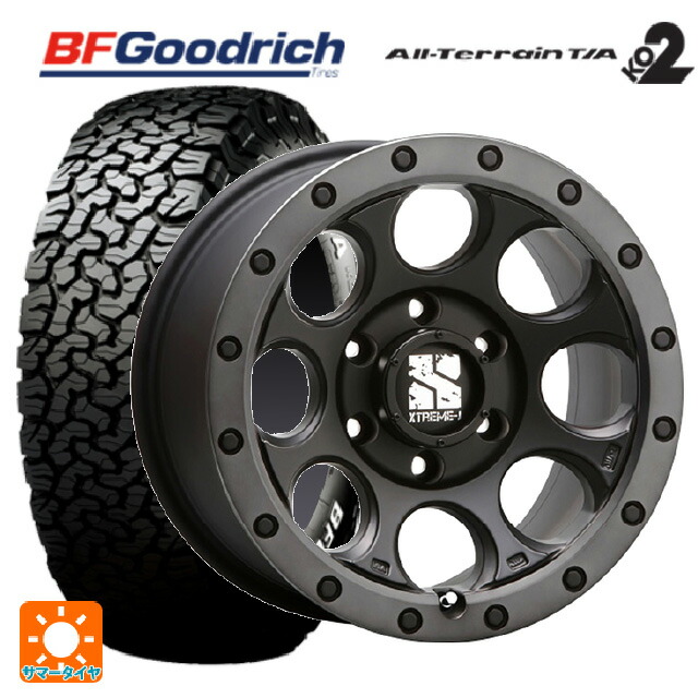 レクサス LX(300系)用 2024年製 265/70R18 124/121R BFグッドリッチ オールテレーン TA KO2 ホワイトレター 正規品 # エムエルジェイ エクストリームJ XJ03 Flat Black Smoke 新品サマータイヤホイール 4本セット
