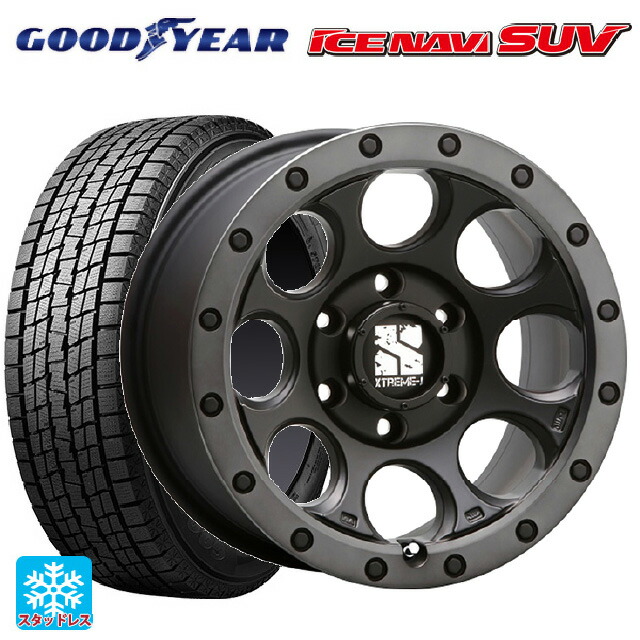 レクサス GX(250系)用 265/65R18 114Q グッドイヤー アイスナビ SUV エムエルジェイ エクストリームJ XJ03 Flat Black Smoke 新品スタッドレスタイヤホイール 4本セット